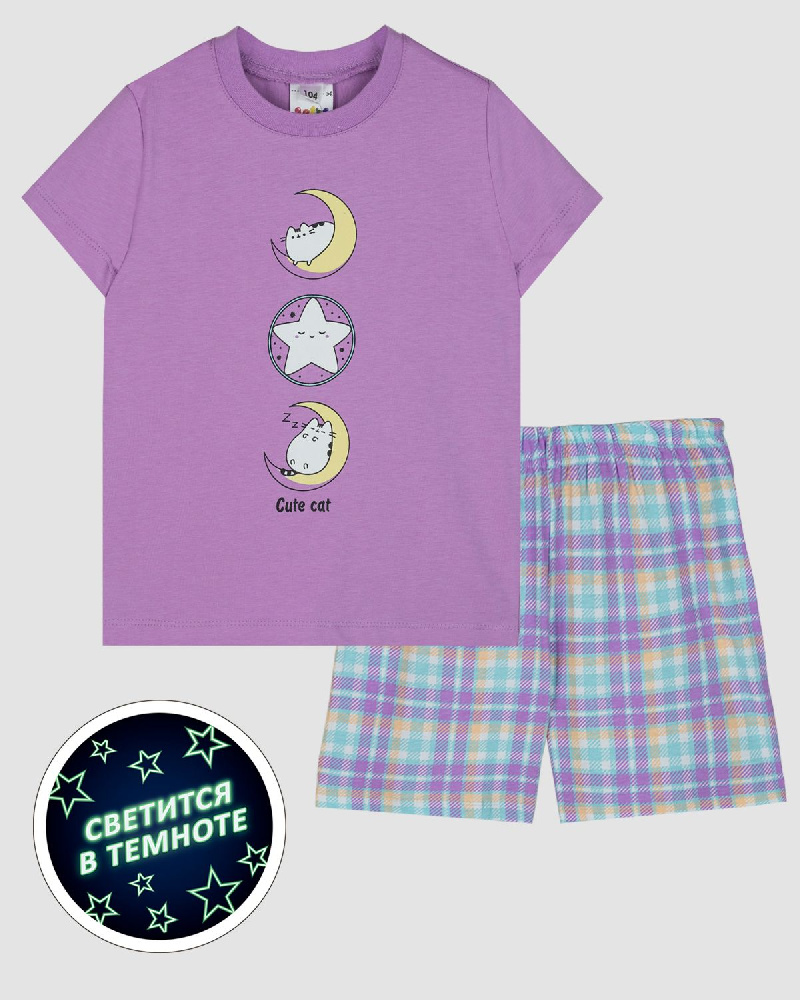 Пижама для девочки (футболка+шорты) Пижама для девочки (футболка+шорты)
