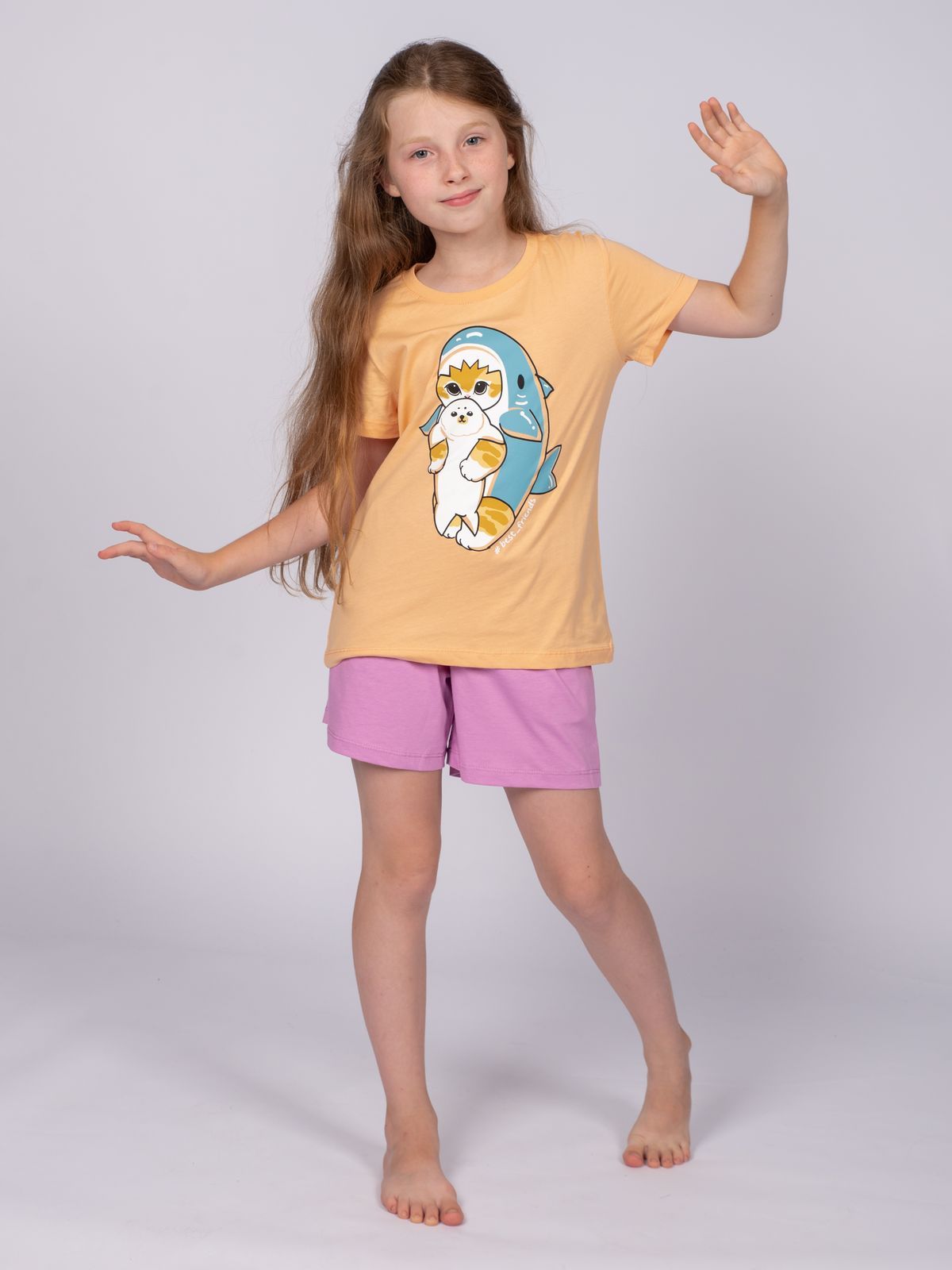 Пижама для девочки (футболка+шорты)