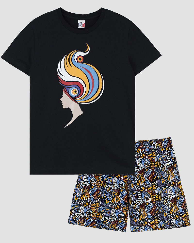 Пижама женская (футболка+шорты)