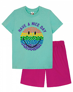 Комплект для девочки (джемпер кор.рукав+шорты)